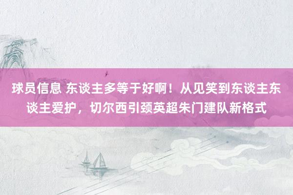 球员信息 东谈主多等于好啊！从见笑到东谈主东谈主爱护，切尔西引颈英超朱门建队新格式